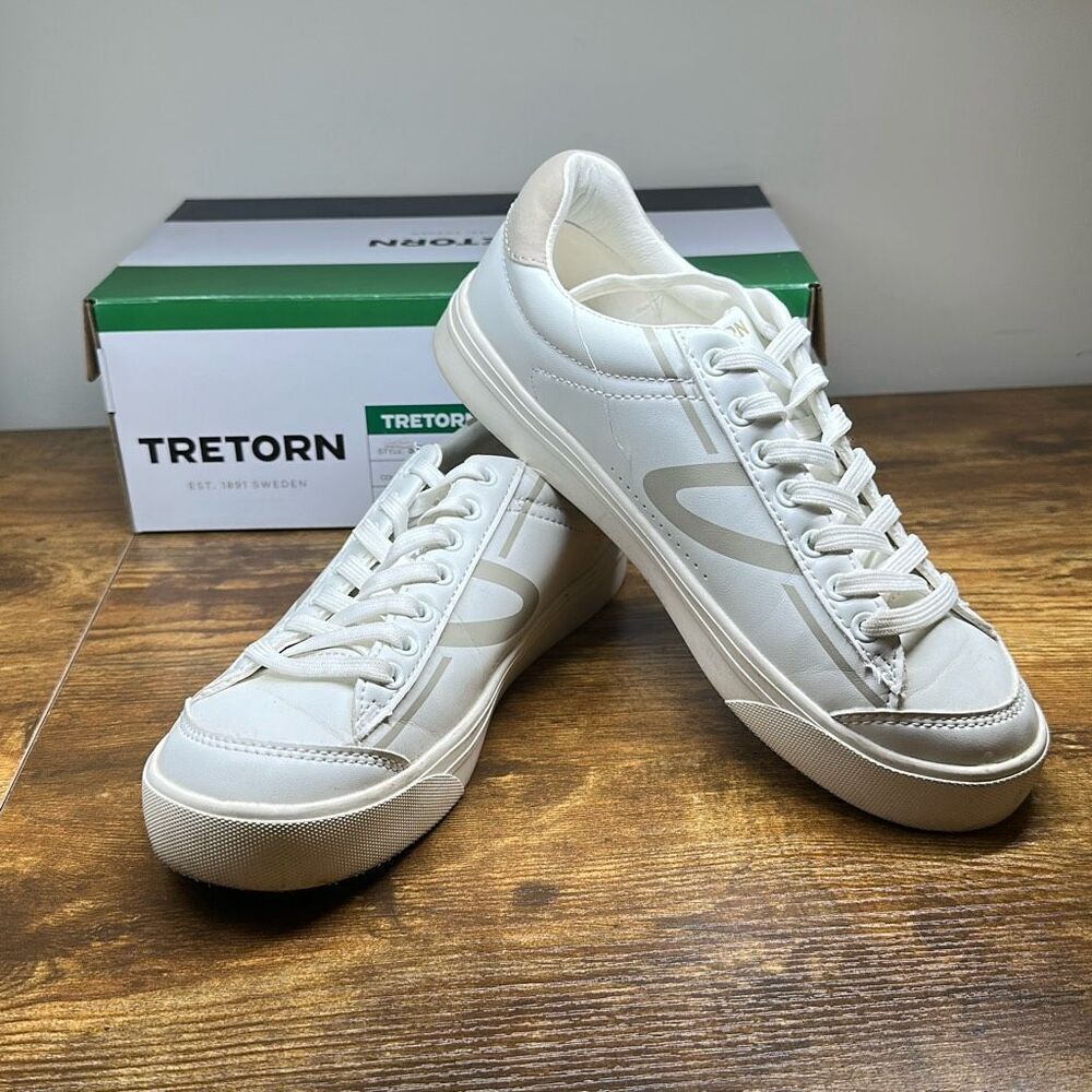 Tretorn Ladies' Serve Hopper Sneakers Lace-Up Shoes‎ White/Grey  Size 7.5
